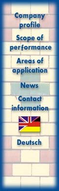 comp. profile - scope of perform. - areas of appl. - news contact - deutsch